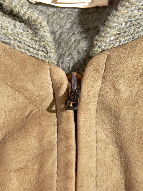 1960s "TOWNCRAFT" nubak/wool knit jacket -BEIGE×GREY- <SALE¥16000→¥12800>