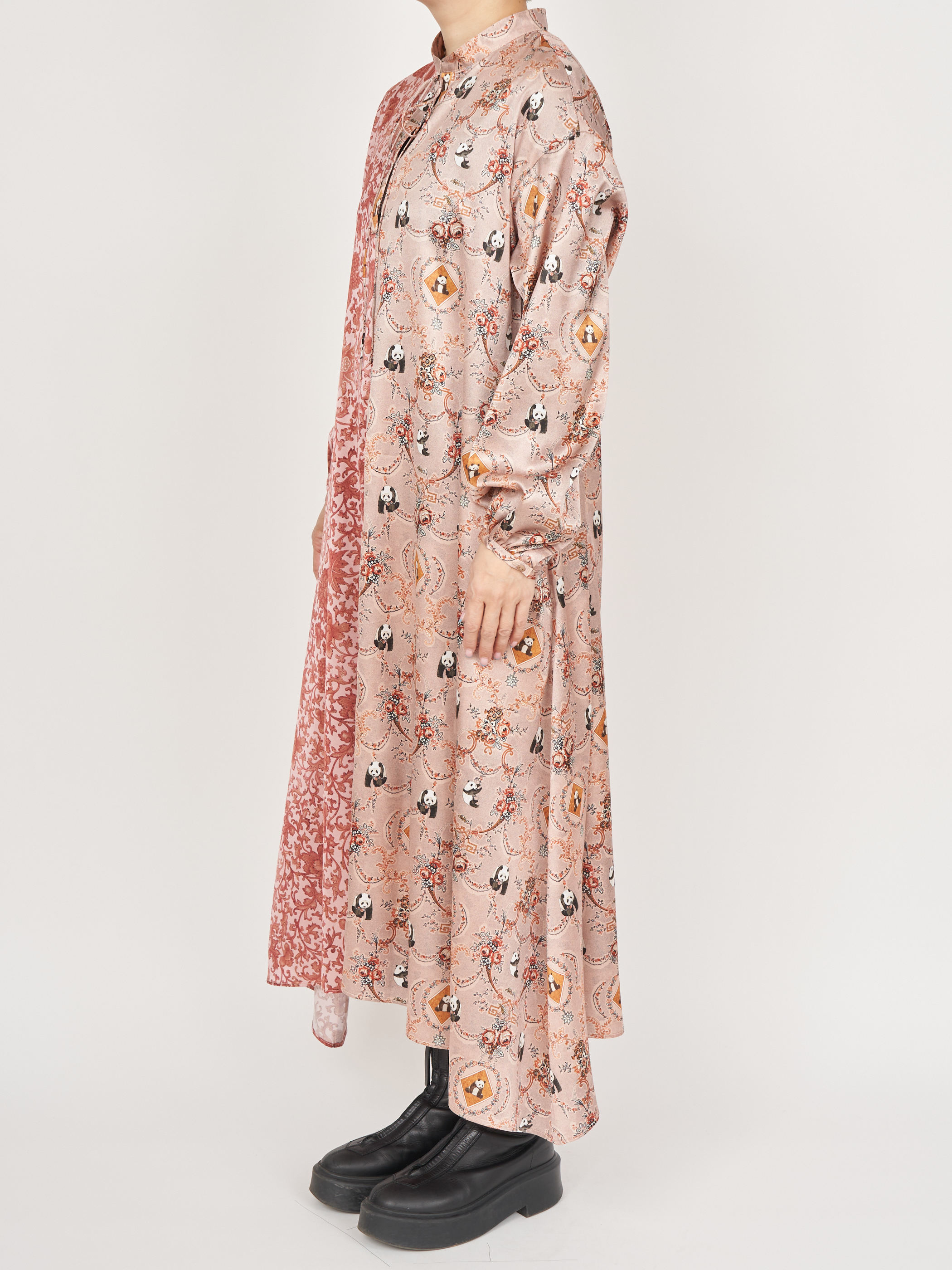 【受注商品】panda printed dress・BEIGE×PINK