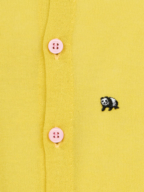 【受注商品】mini pandas summer cardigan・YELLOW×PINK