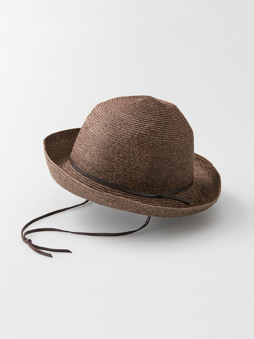 Leather strings hat dark blown 086 re main