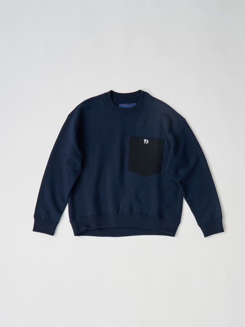 【受注商品】big pocket sweat shirt・NAVY