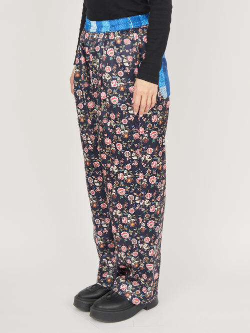 【受注商品】panda printed pajama pants・NAVY×BLUE
