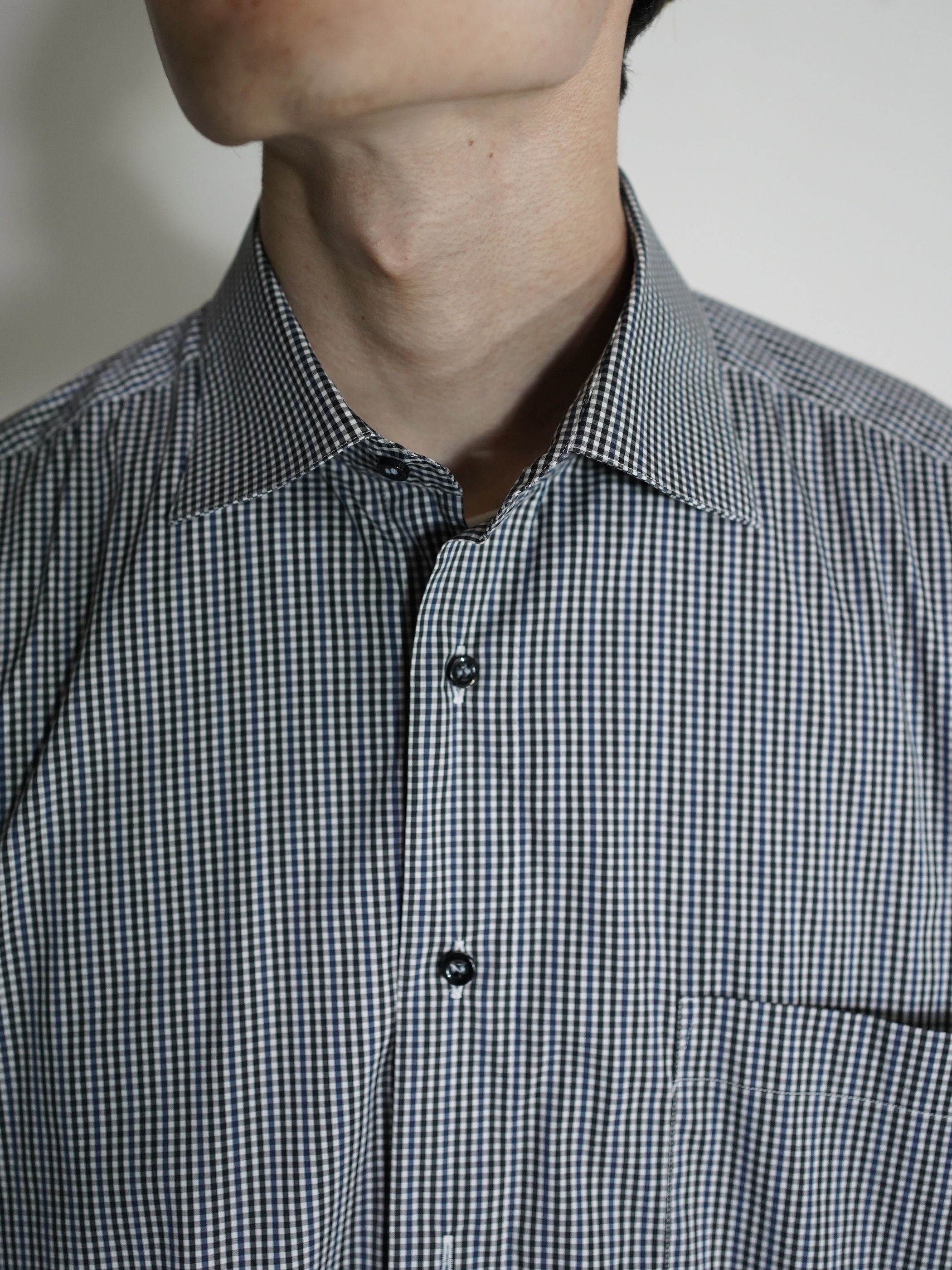St Croix 3-tone gingham check cotton L/S dress shirt