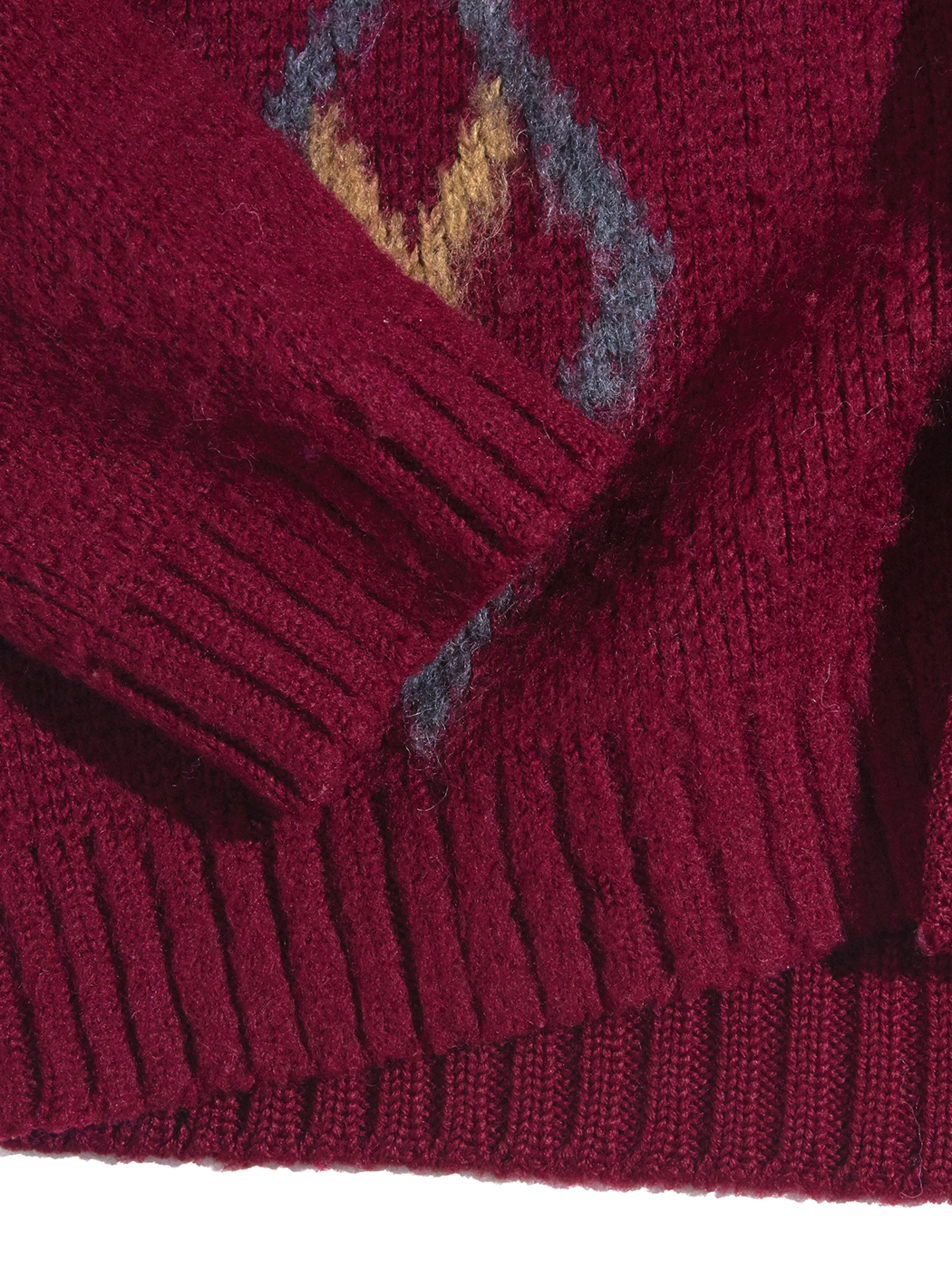 1960s "unknown" wool knit cardigan -BURGANDY-