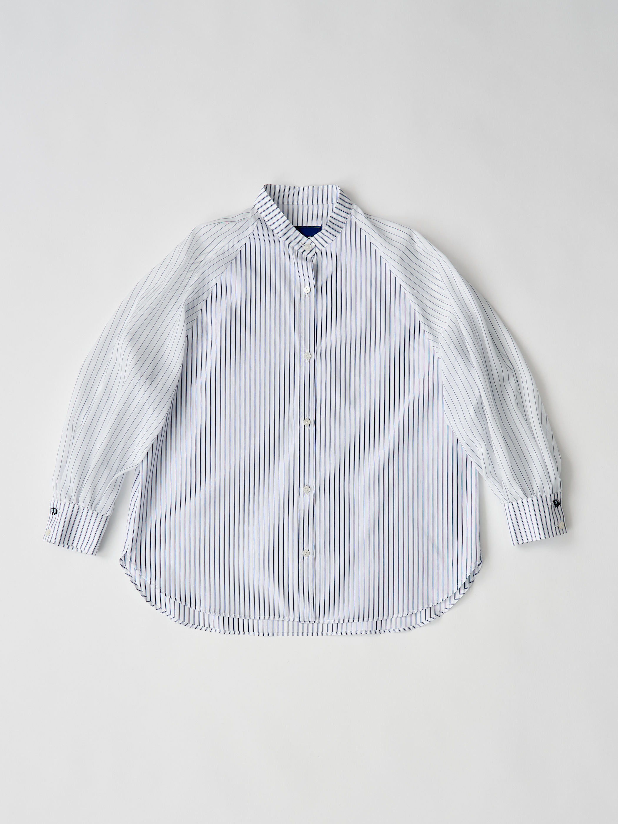 【受注商品】sheer striped blouse・WHITE