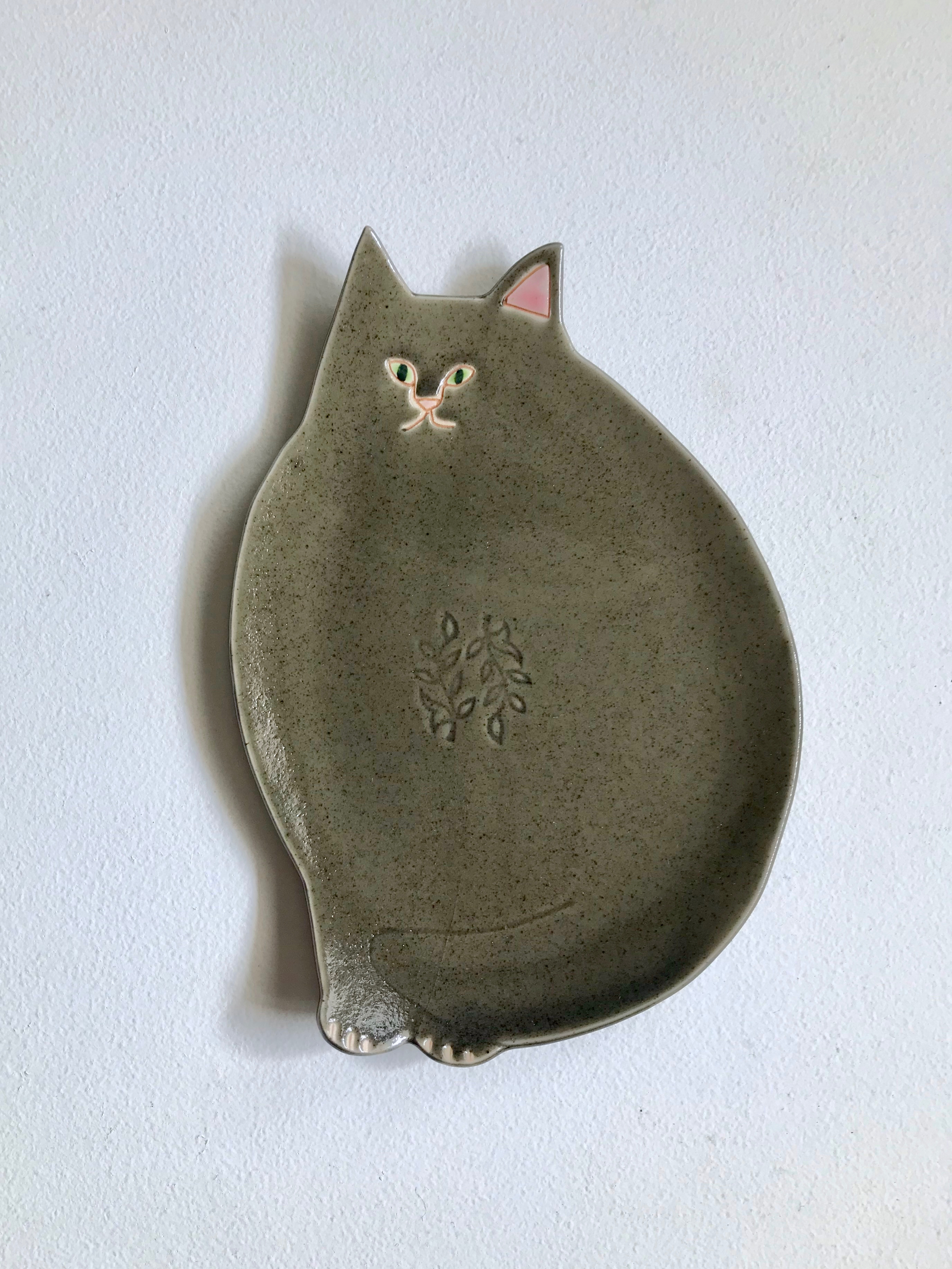 猫楕円皿（縦）