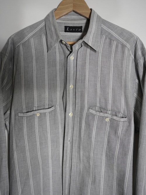 1990's- Levi's Pleats front Cotton Stripe shirt / Made in India