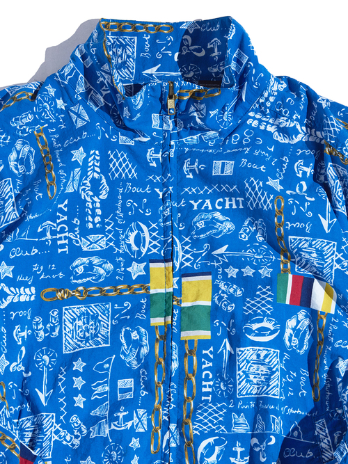 1990s "Lizsport" nylon pattern jacket -BLUE-