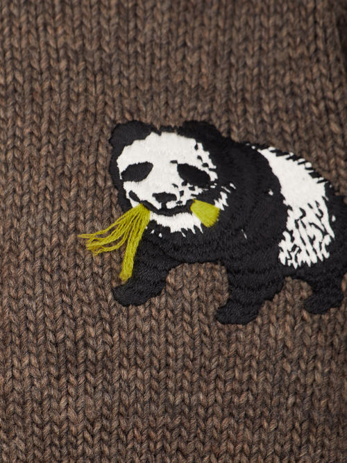 panda cowichan sweater・BROWN×BEIGE