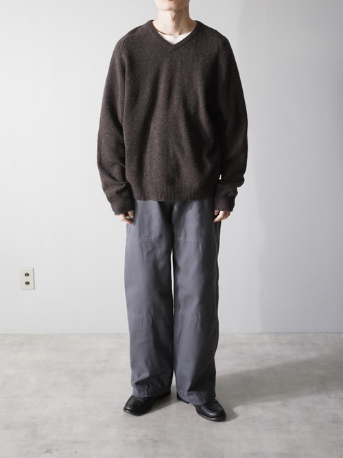 STRUCTURE URBAN WEAR 100% Lambwool V-neck knit sweater/Made in Hong Kong