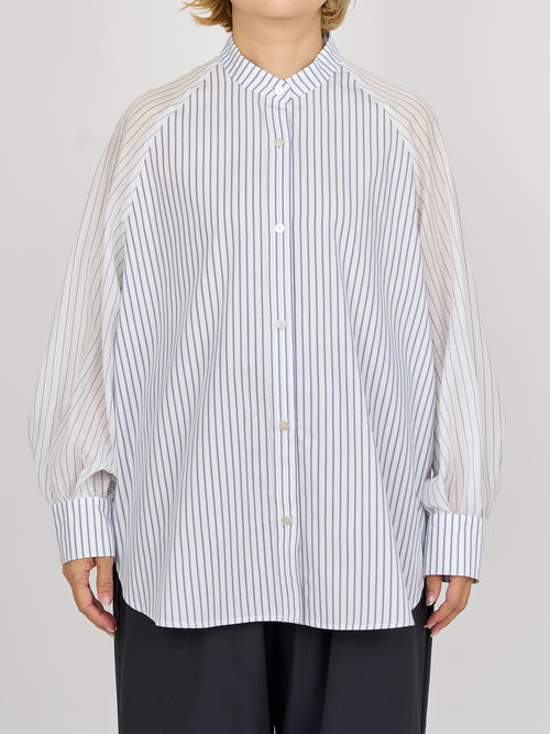 【受注商品】sheer striped blouse・WHITE