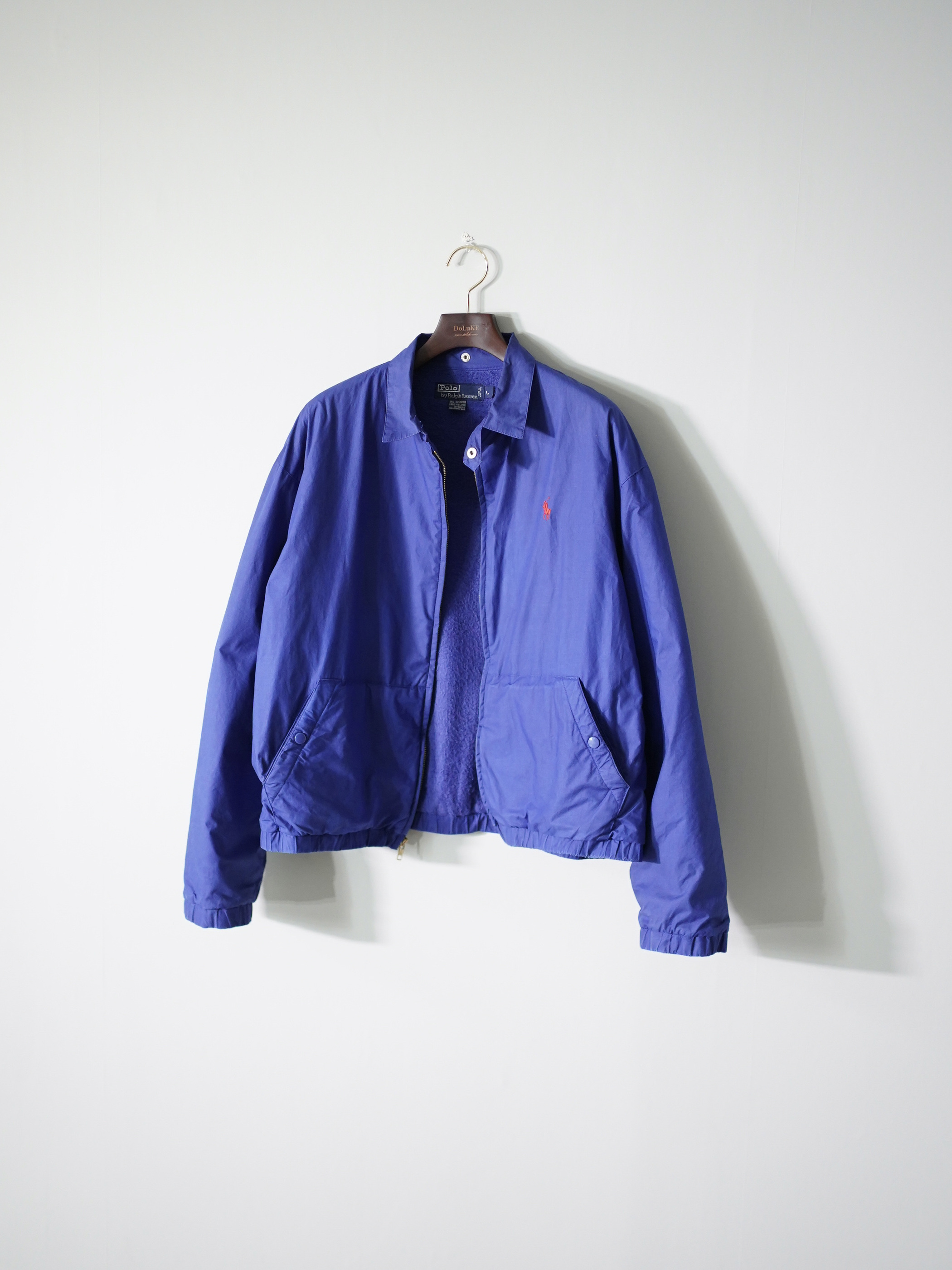 1980's Polo by Ralph Lauren Poplin shell acrilic liner drizzler jacket/Made in Hong Kong