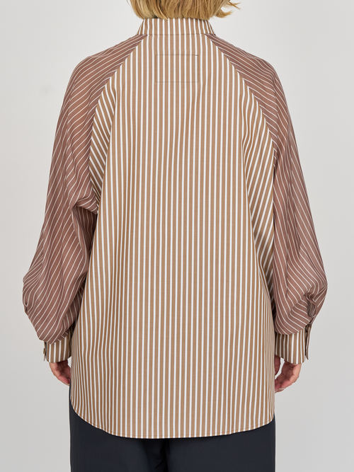 【受注商品】sheer striped blouse・BROWN 【受注商品】sheer striped blouse・BROWN