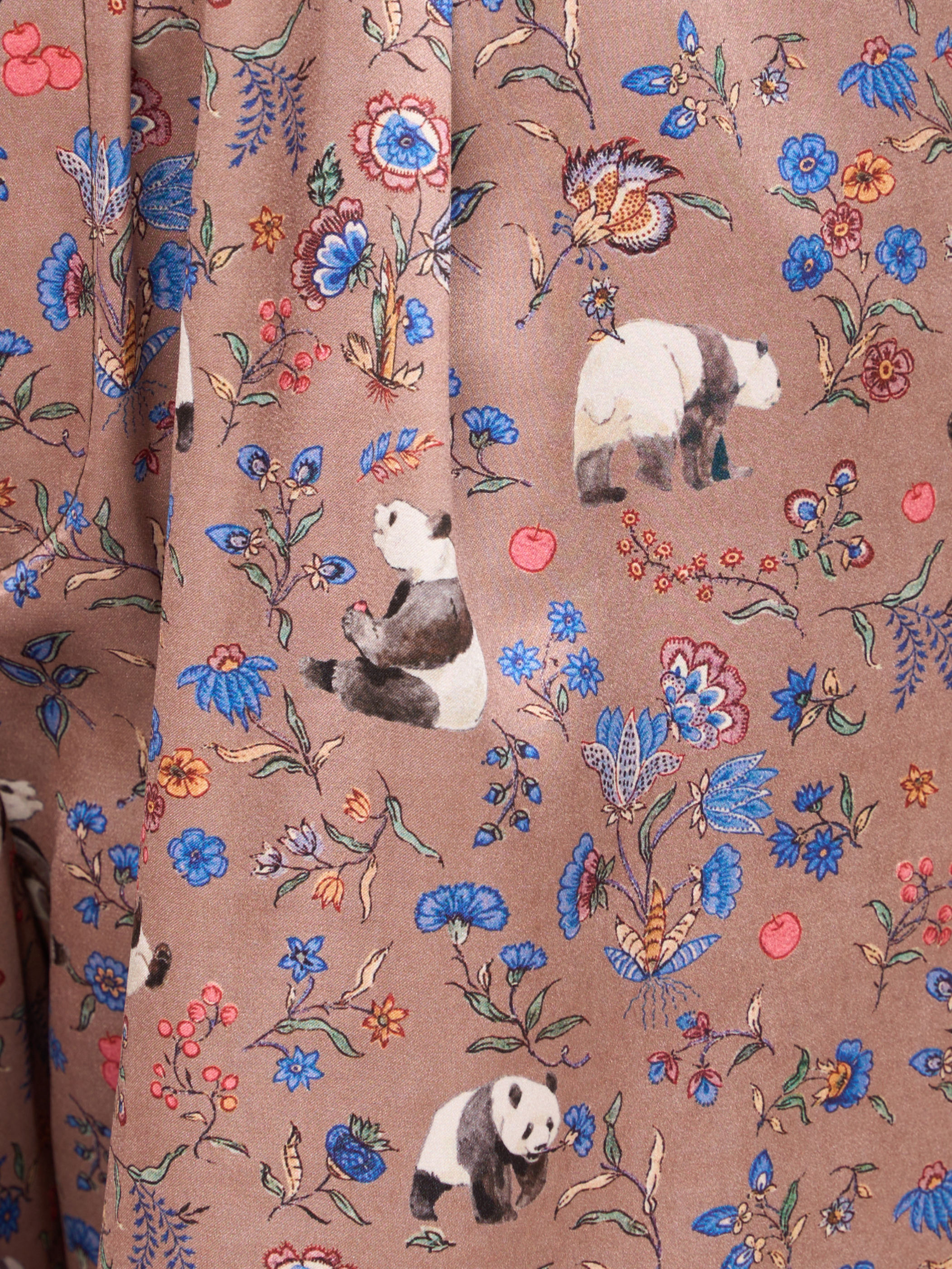 【受注商品】panda printed pajama pants・BROWN×BEIGE