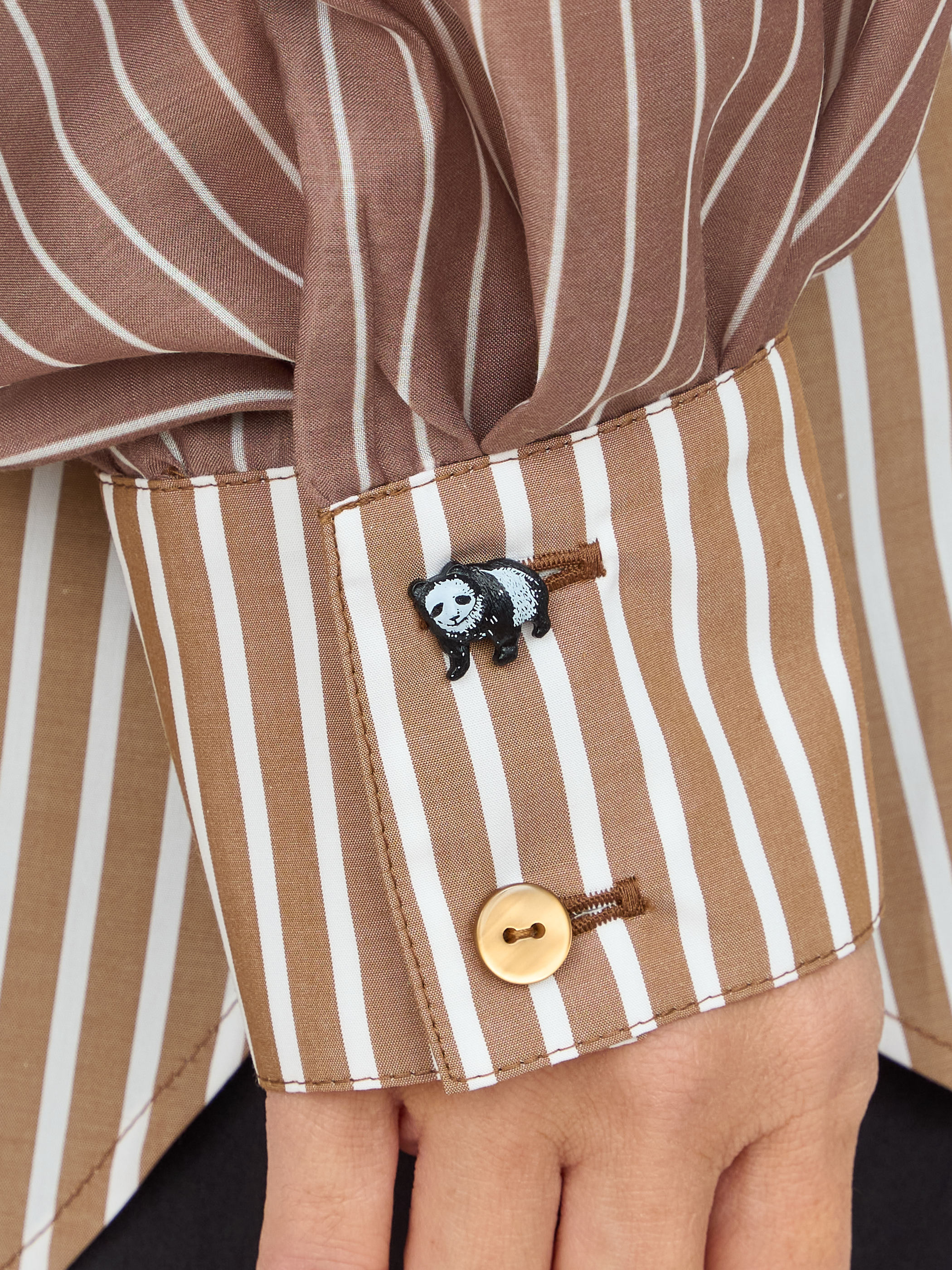 【受注商品】sheer striped blouse・BROWN 【受注商品】sheer striped blouse・BROWN