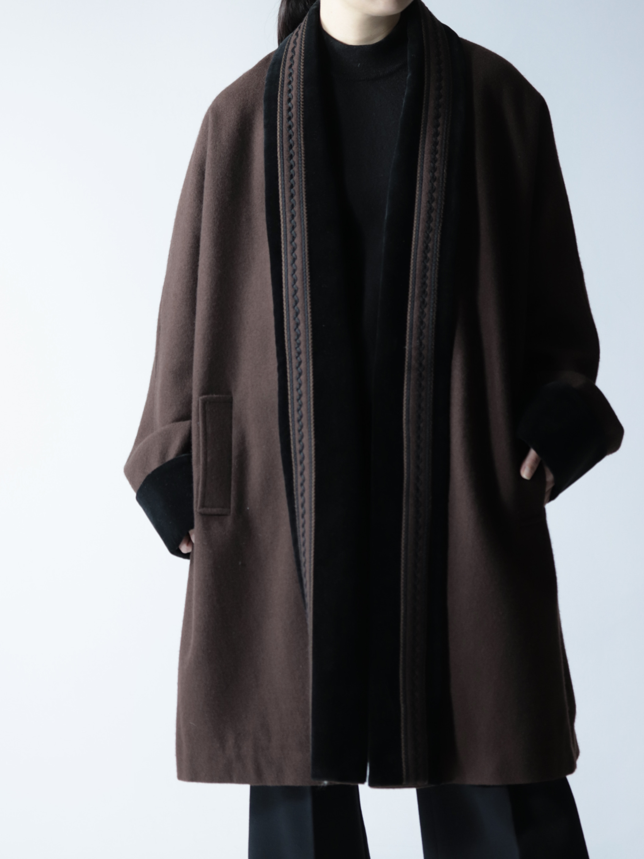 Velours Switching Wool Gown 
