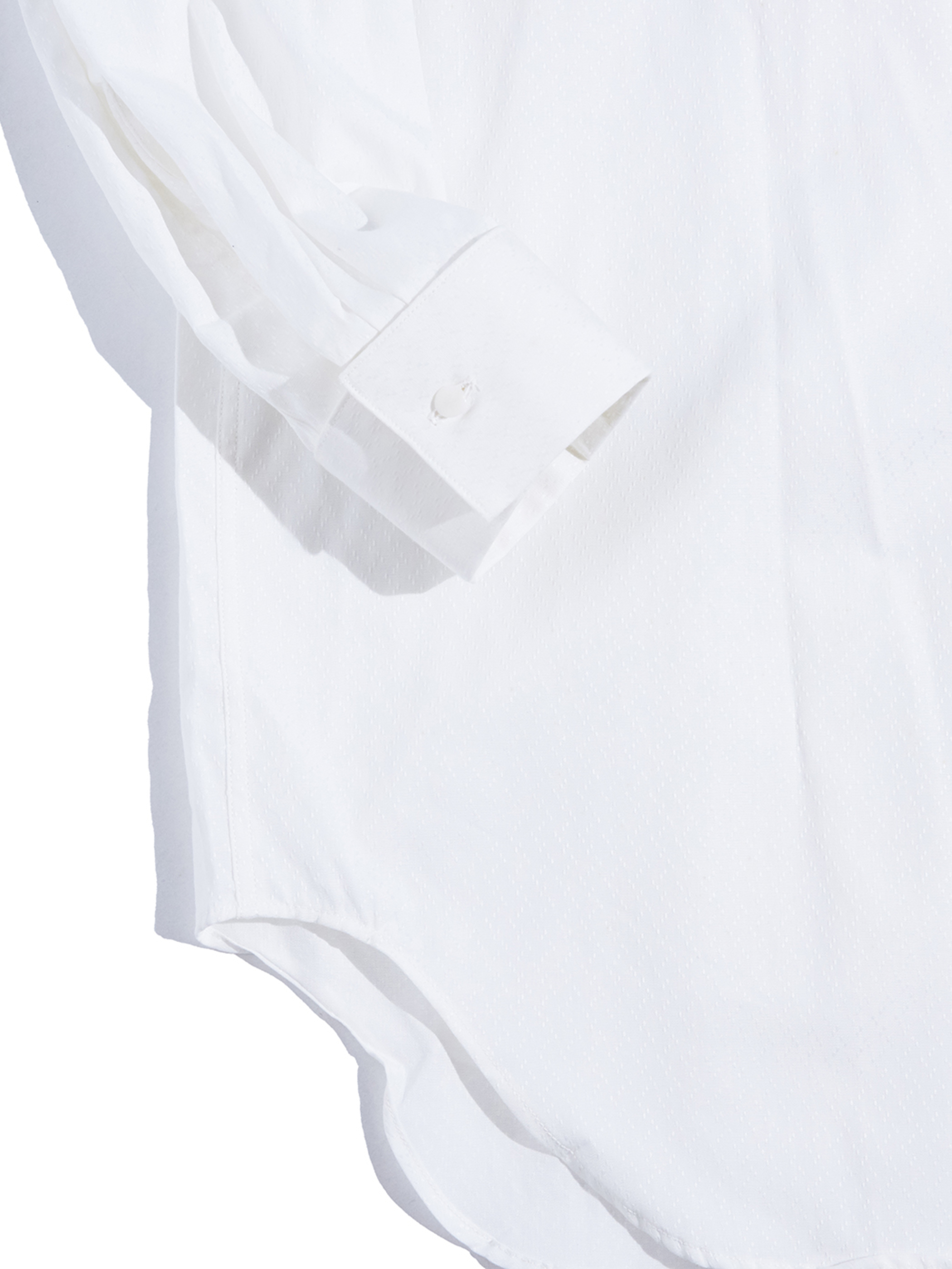 NOS 1950s "VEB TADELLOS" woven pattern dress shirt -WHITE-