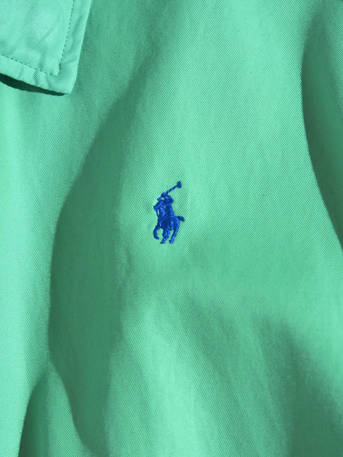 1990s "POLO GOLF" magnet button drizzler jacket -YELLOW×GREEN- <SALE¥10000→¥8000>