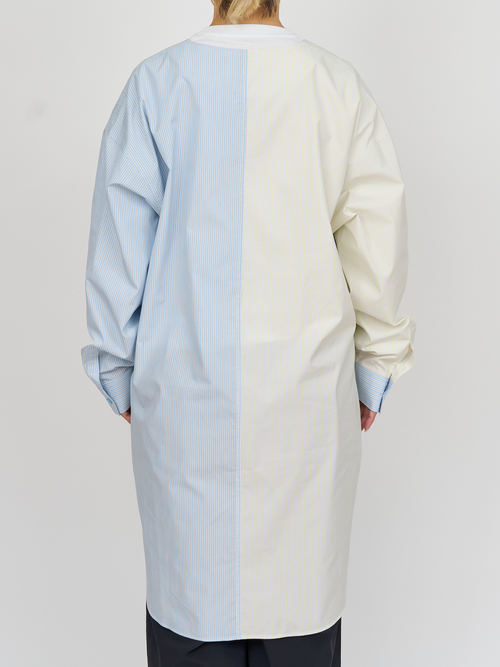 【受注商品】two-tone stripe long shirt・LT.BLUE×YELLOW