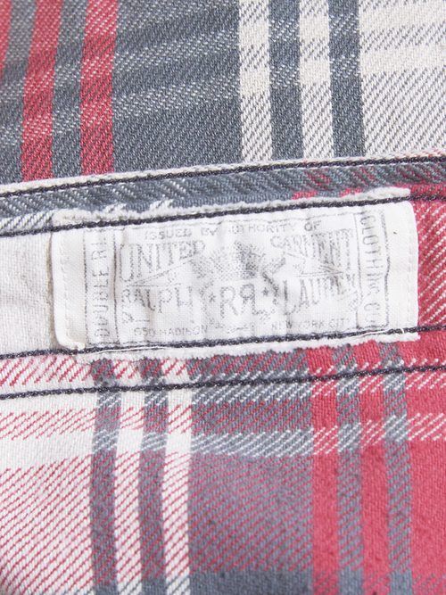 2000s "RRL" flannel check shirt -RED-