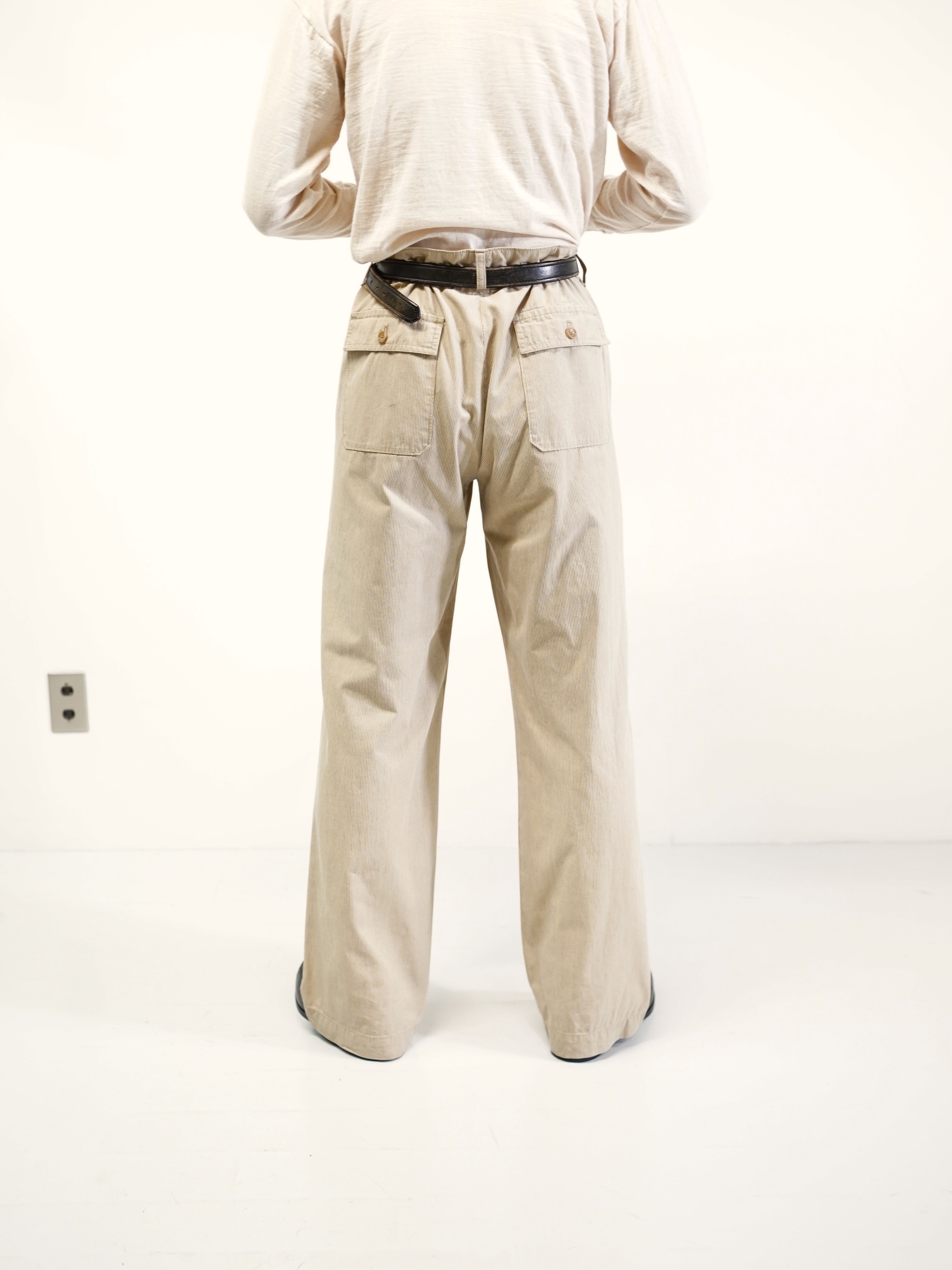 00's BANANA REPUBLIC Cotton stripe trousers / Made in India