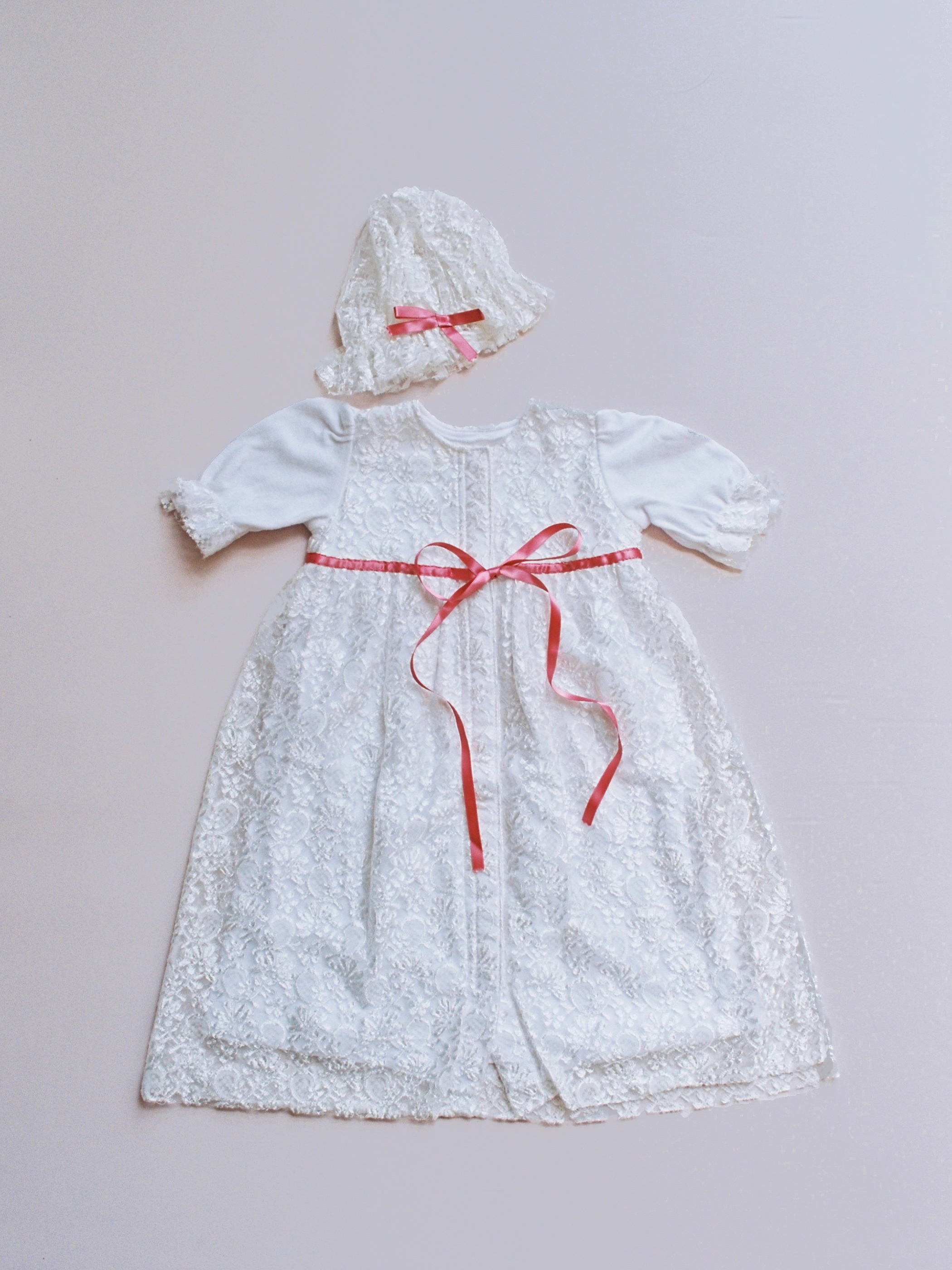 All Lace baby dress with cap