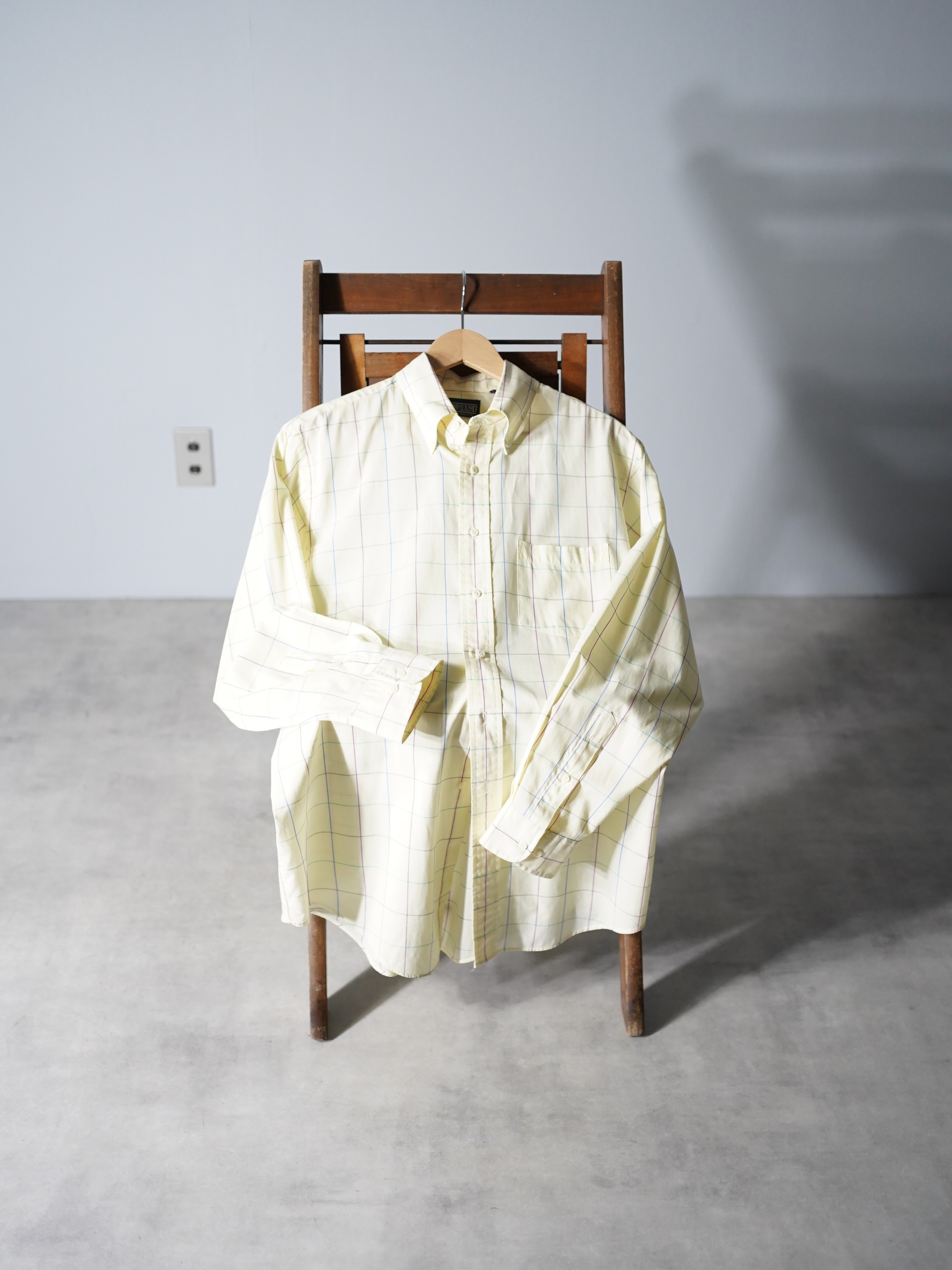 1990's LANDS' END B.D. Cotton dress shirt / Made in Hong Kong