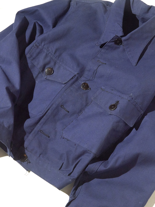 NOS 1960s "French work" short length work jacket　-INK BLUE- <SALE¥15000→¥12000>