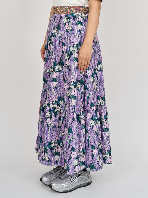 【受注商品】2way wrap skirt・PURPLE×BROWN