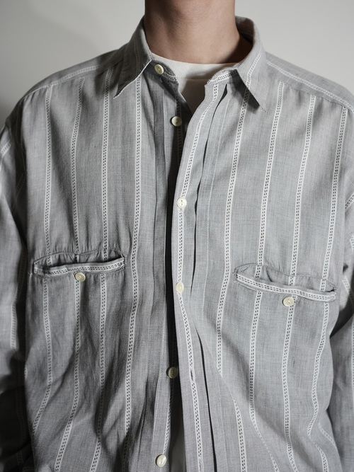 1990's- Levi's Pleats front Cotton Stripe shirt / Made in India