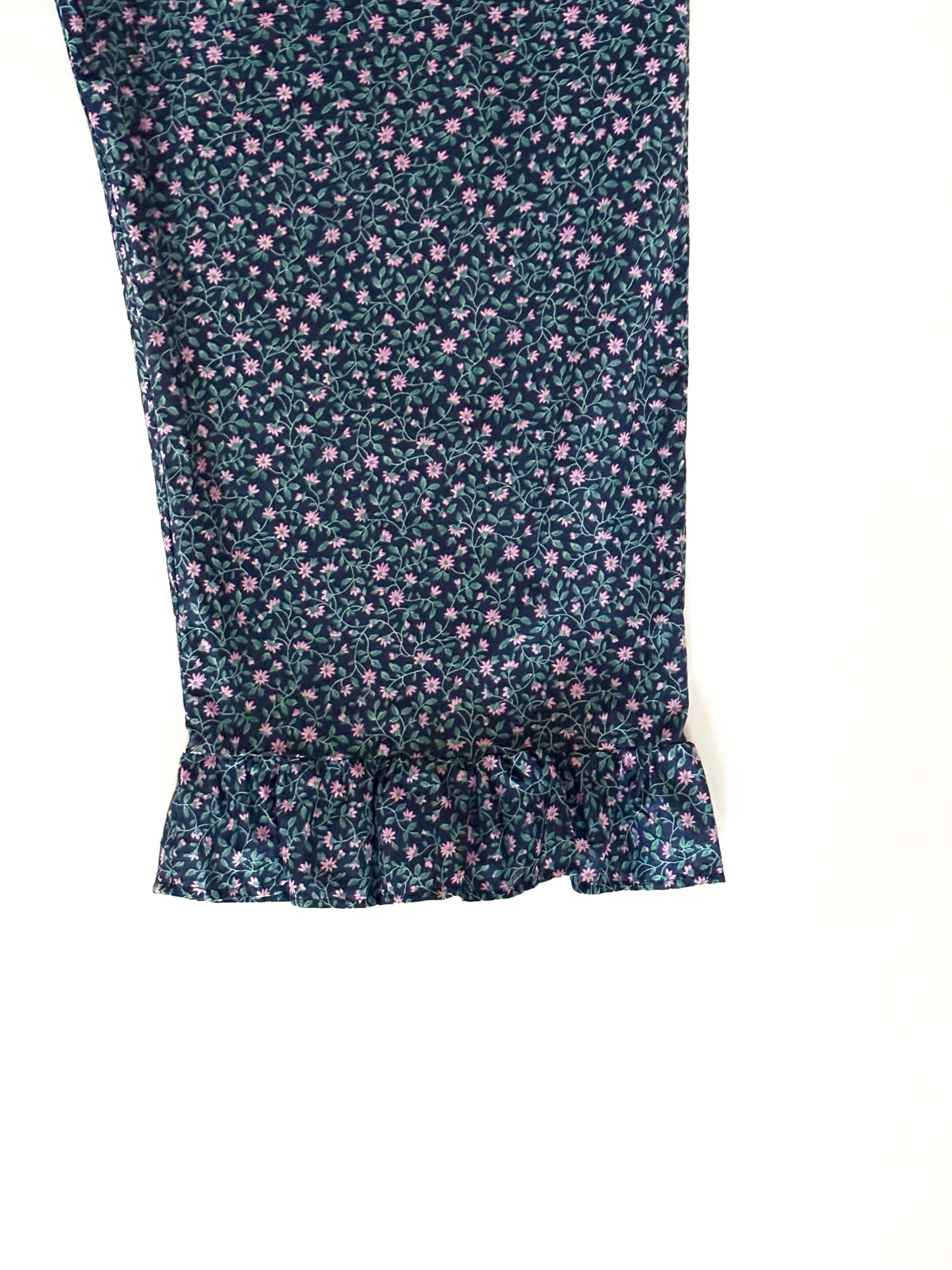 小花プリント裾フリルパンツ