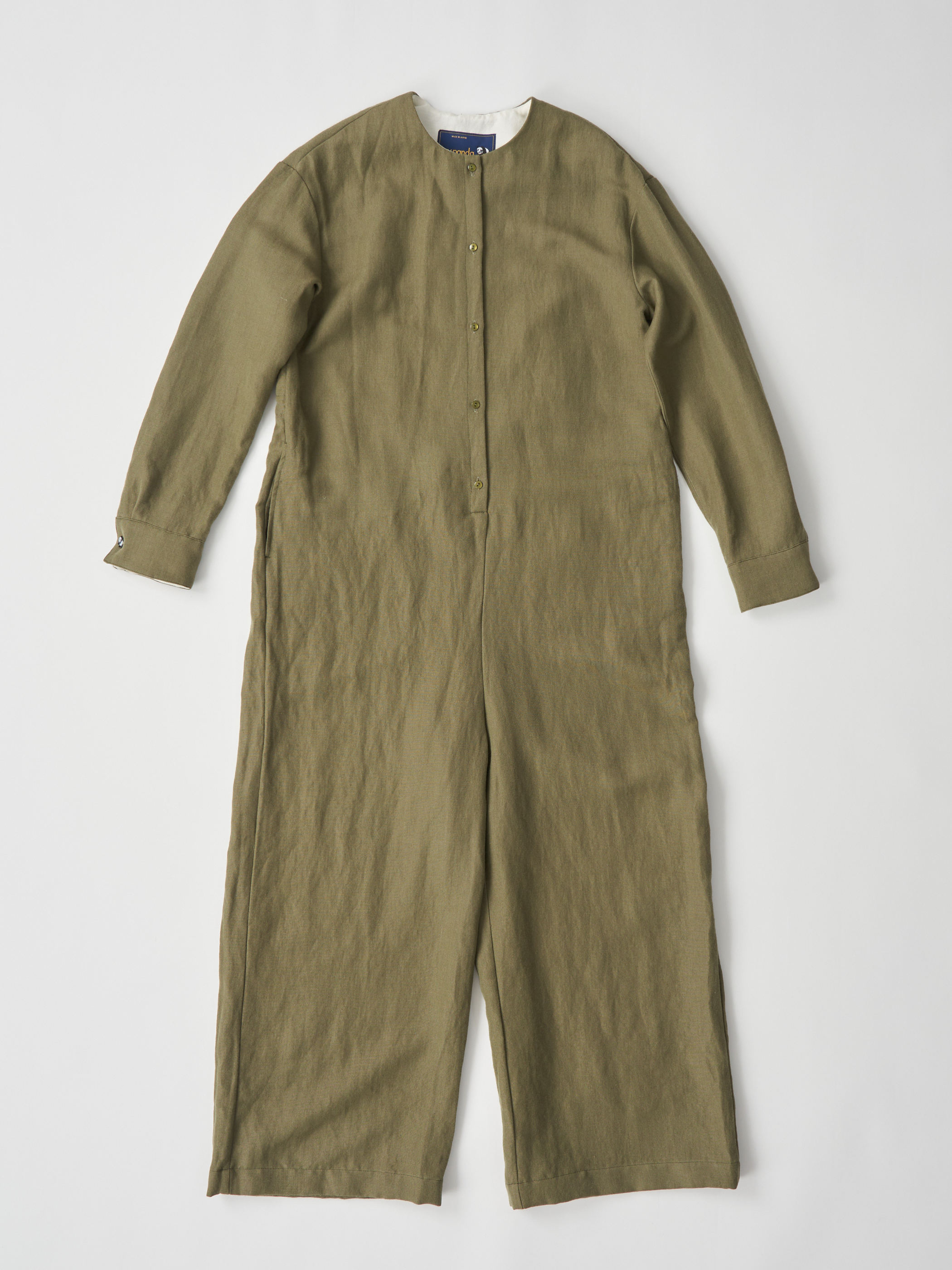 【受注商品】panda rompers・KHAKI×WHITE