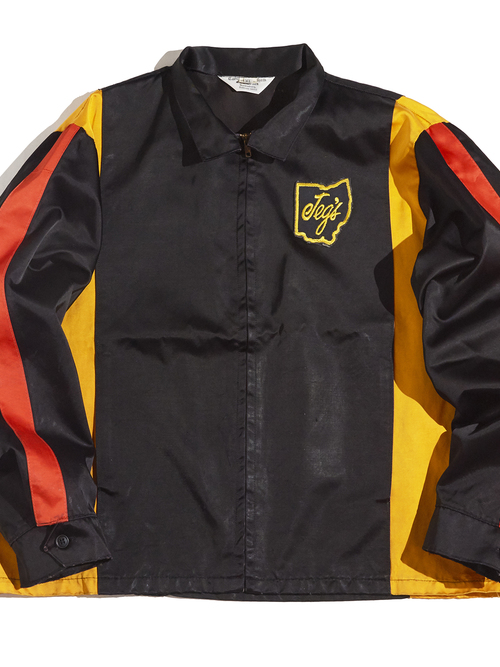 1960s "Jeg's" rayon sateen racing jacket -BLACK-