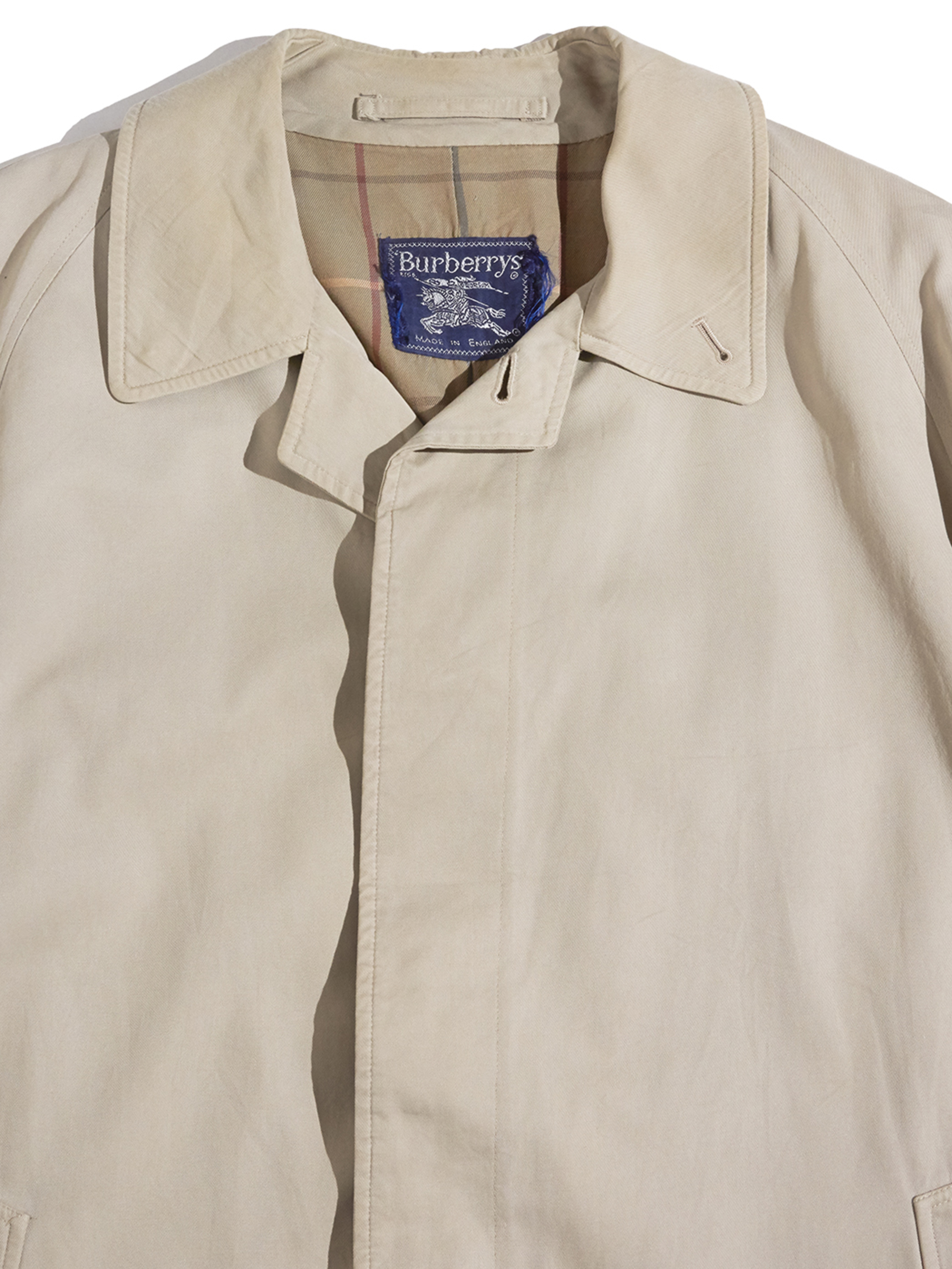 1980s " Burberrys" cotton gabardine bal collar coat -BEIGE-
