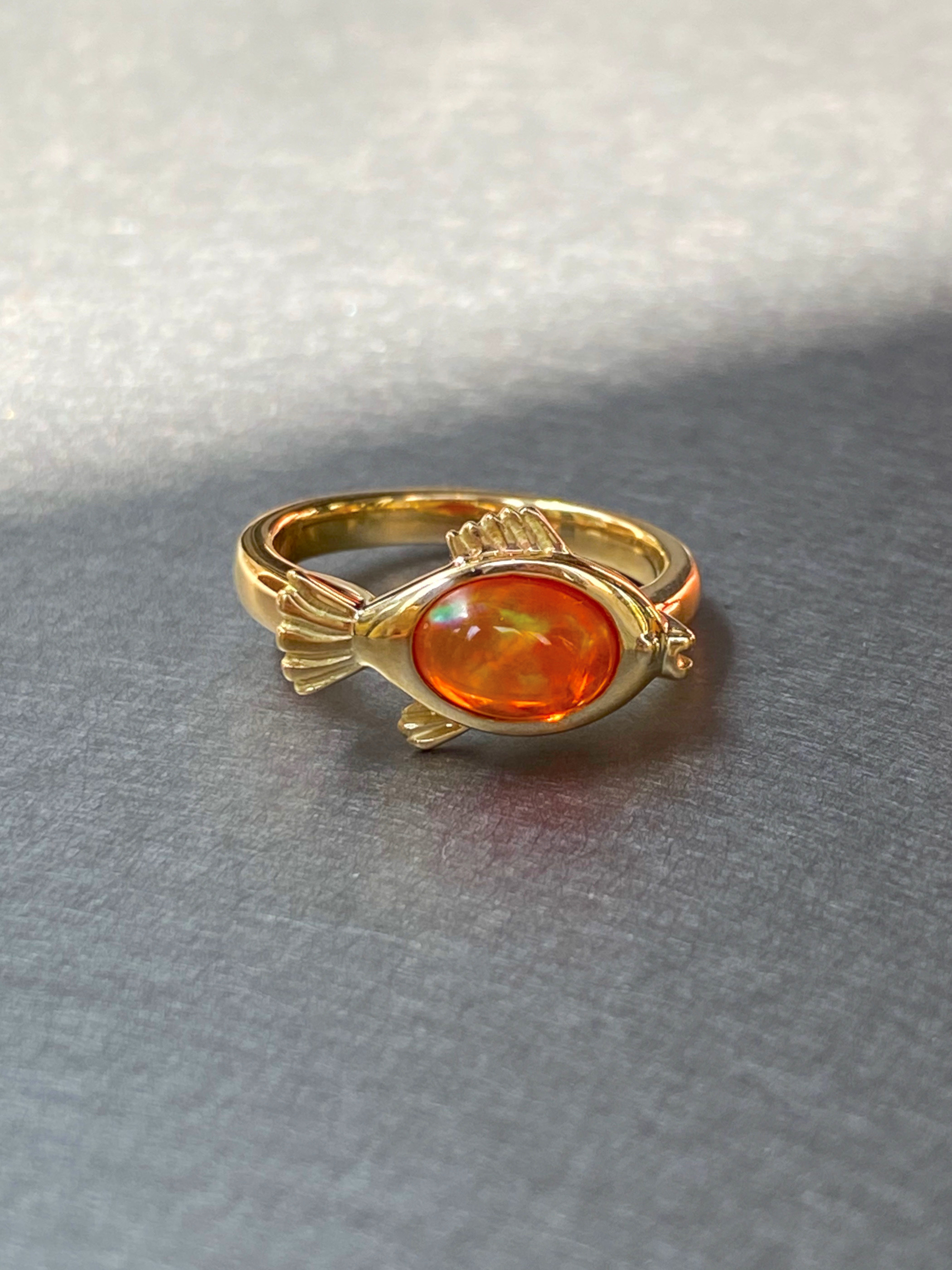 OPAL FISH Ring -mexico opal-