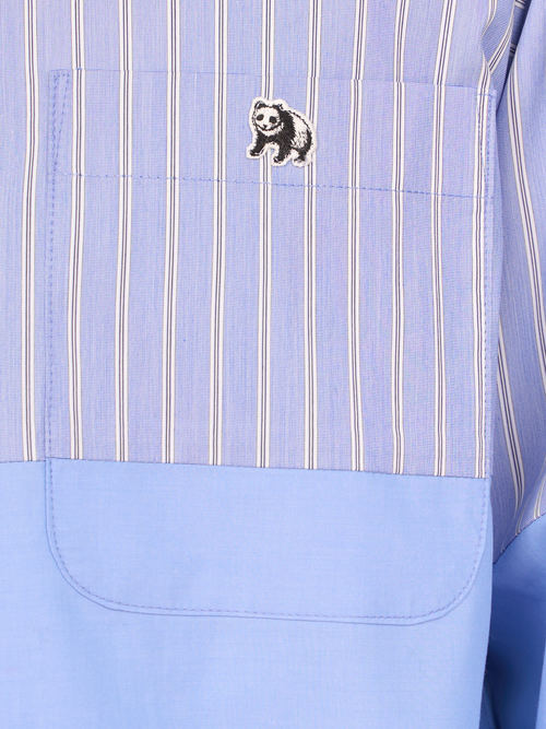 【受注商品】fake round collar shirt・LT.BLUE
