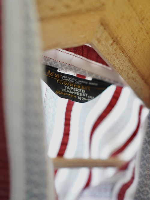 1970's TOWNCRAFT TAPERED PENN-PREST Stripe S/S shirt