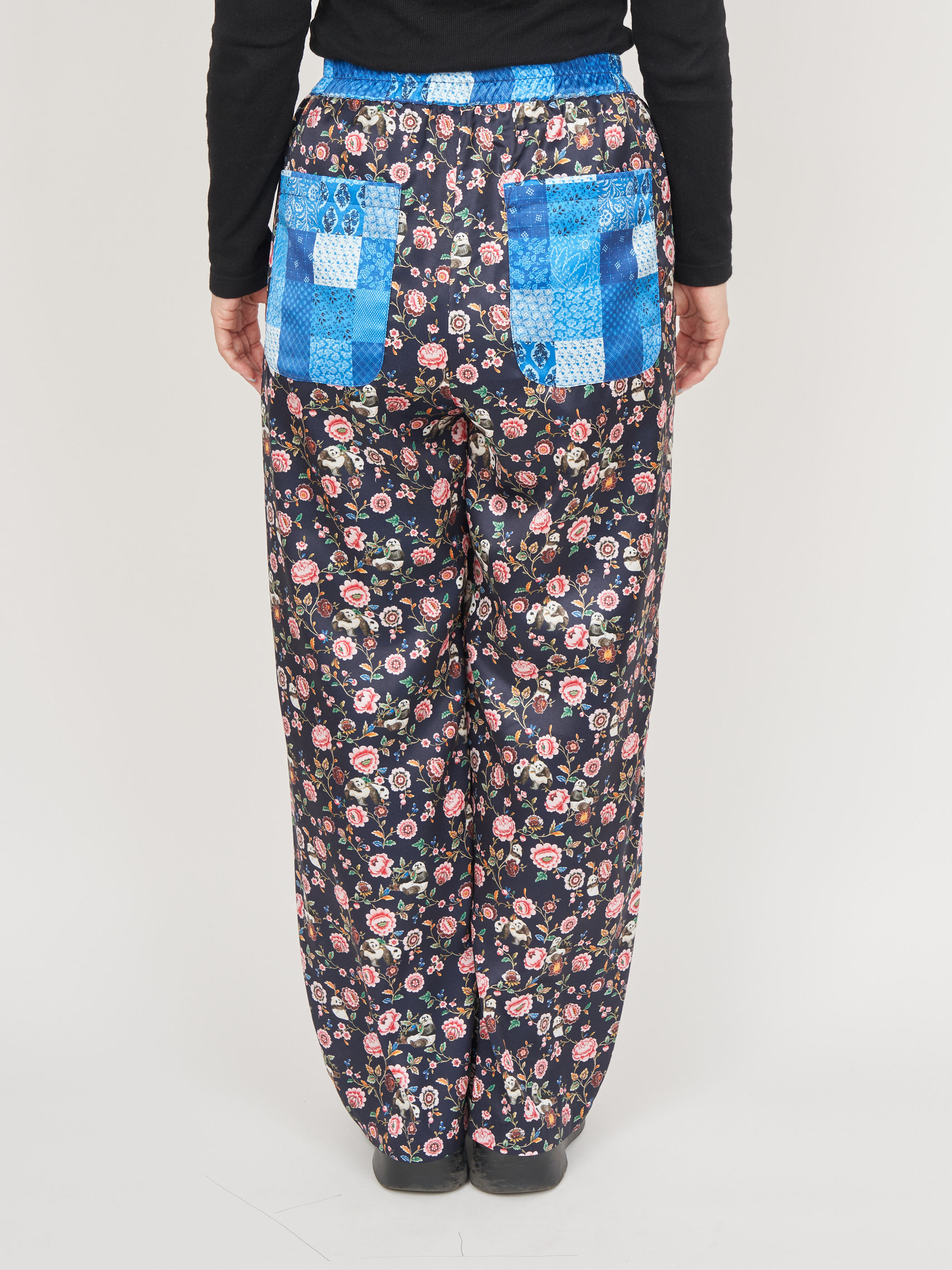 【受注商品】panda printed pajama pants・NAVY×BLUE