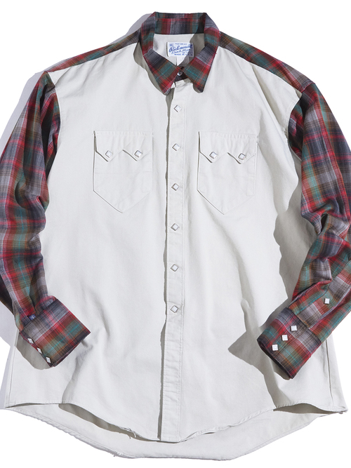 1980s "Rockmount" switching western shirt -IVORY-