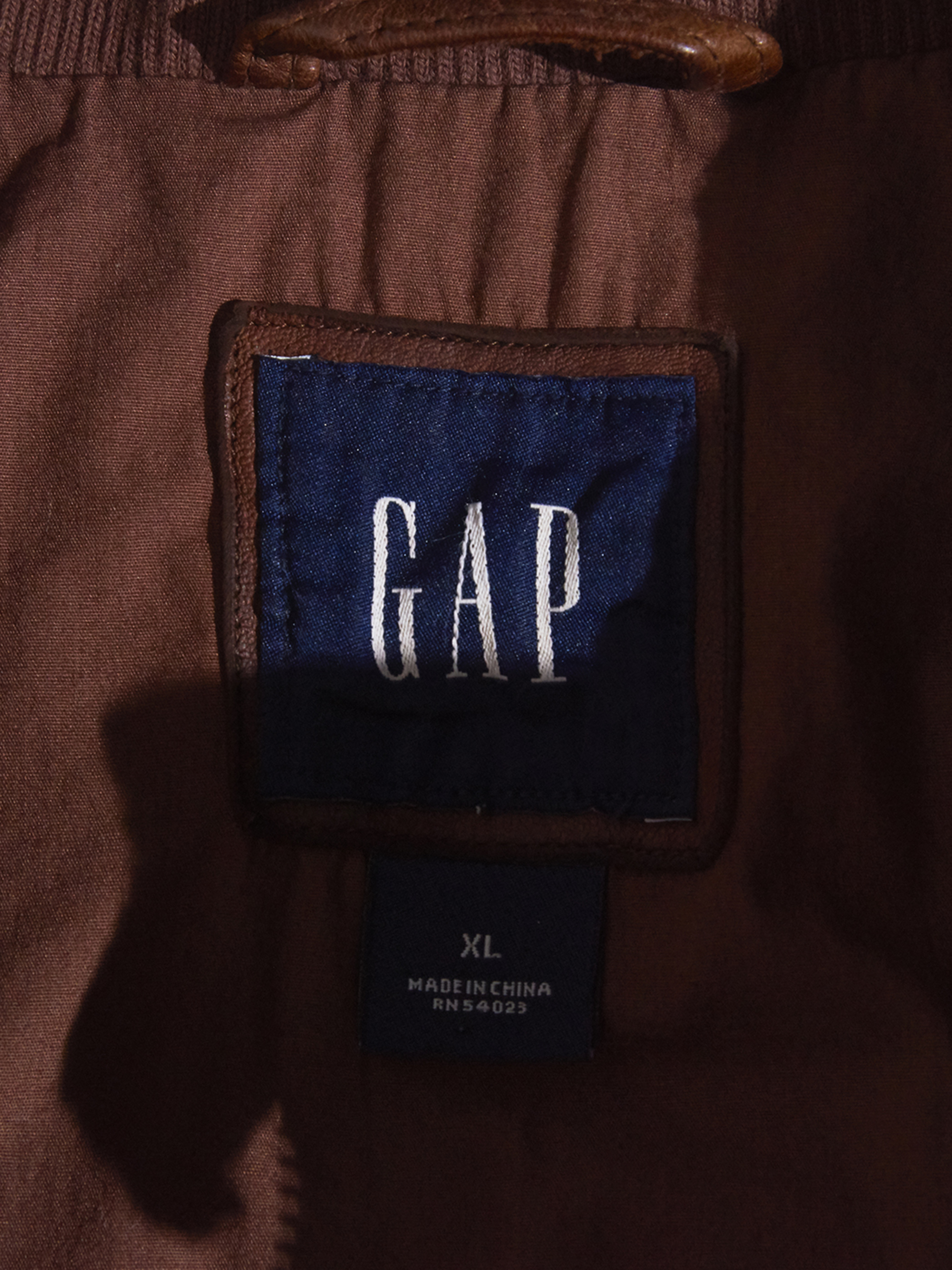 2008y "GAP" G-9 style leather blouosn -BROWN-