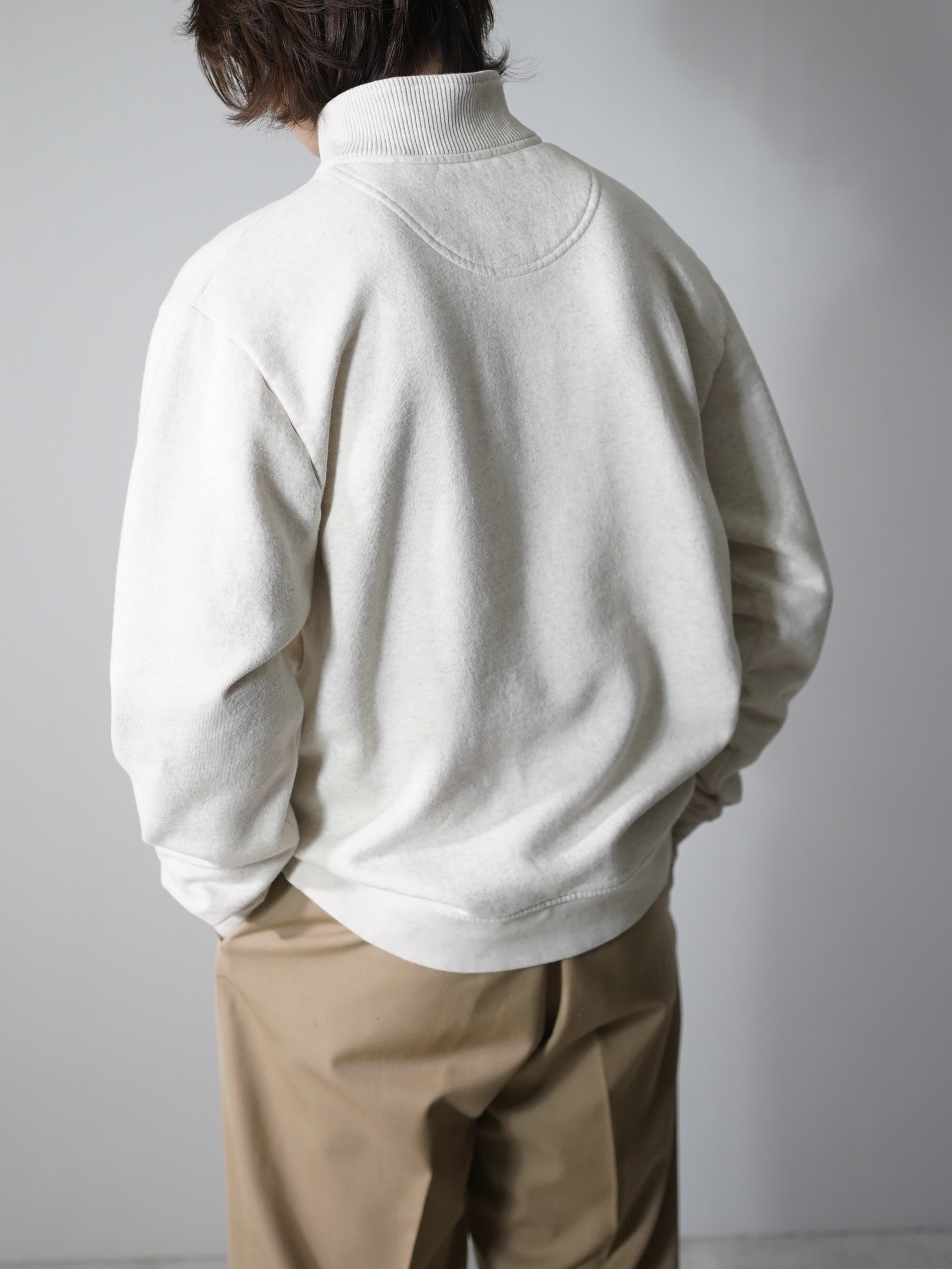 ORIVS Flap half-zip design sweat shirts