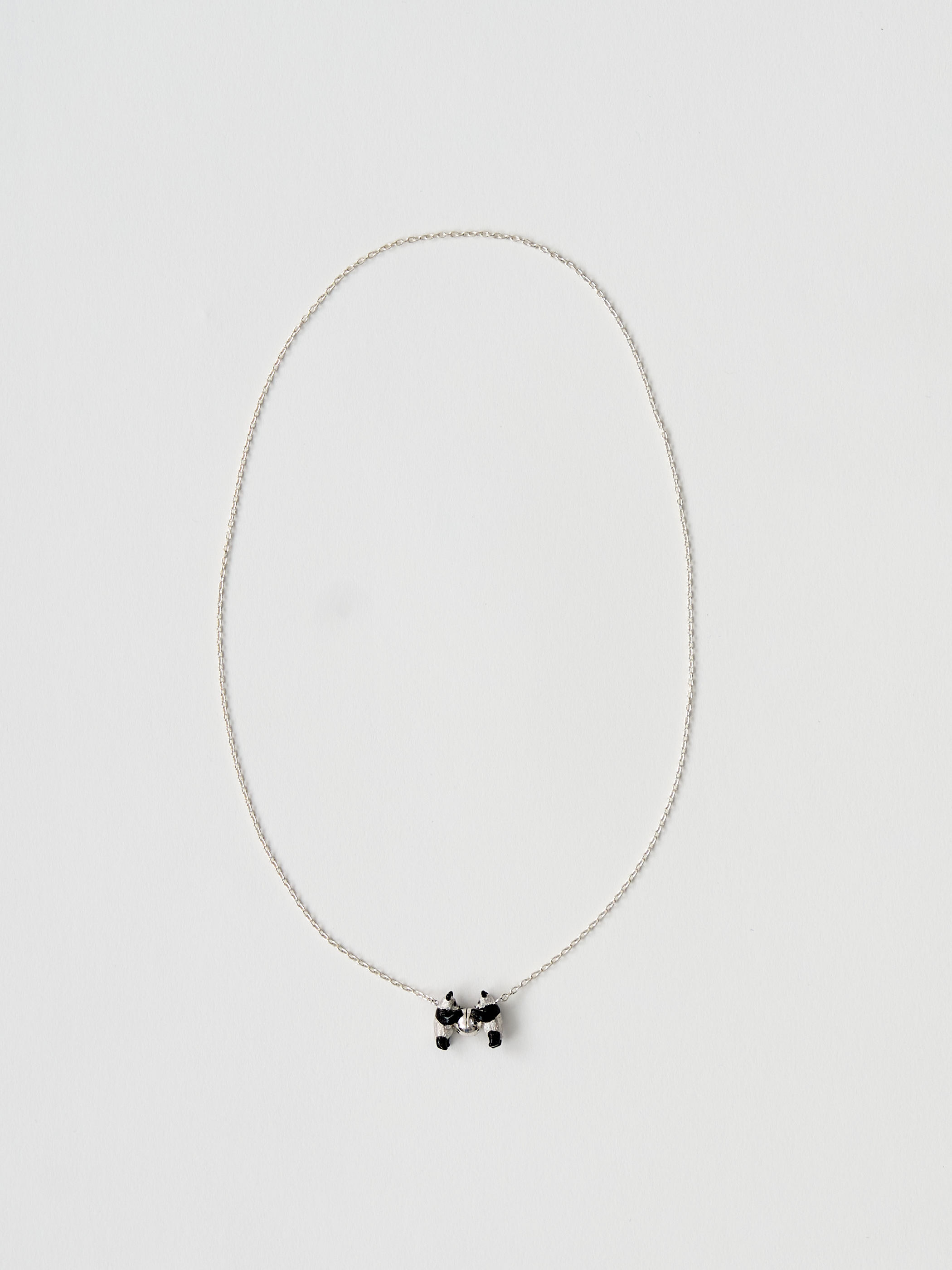 【受注商品】〈simmon×my panda〉twin pandas chain neckless・SILVER