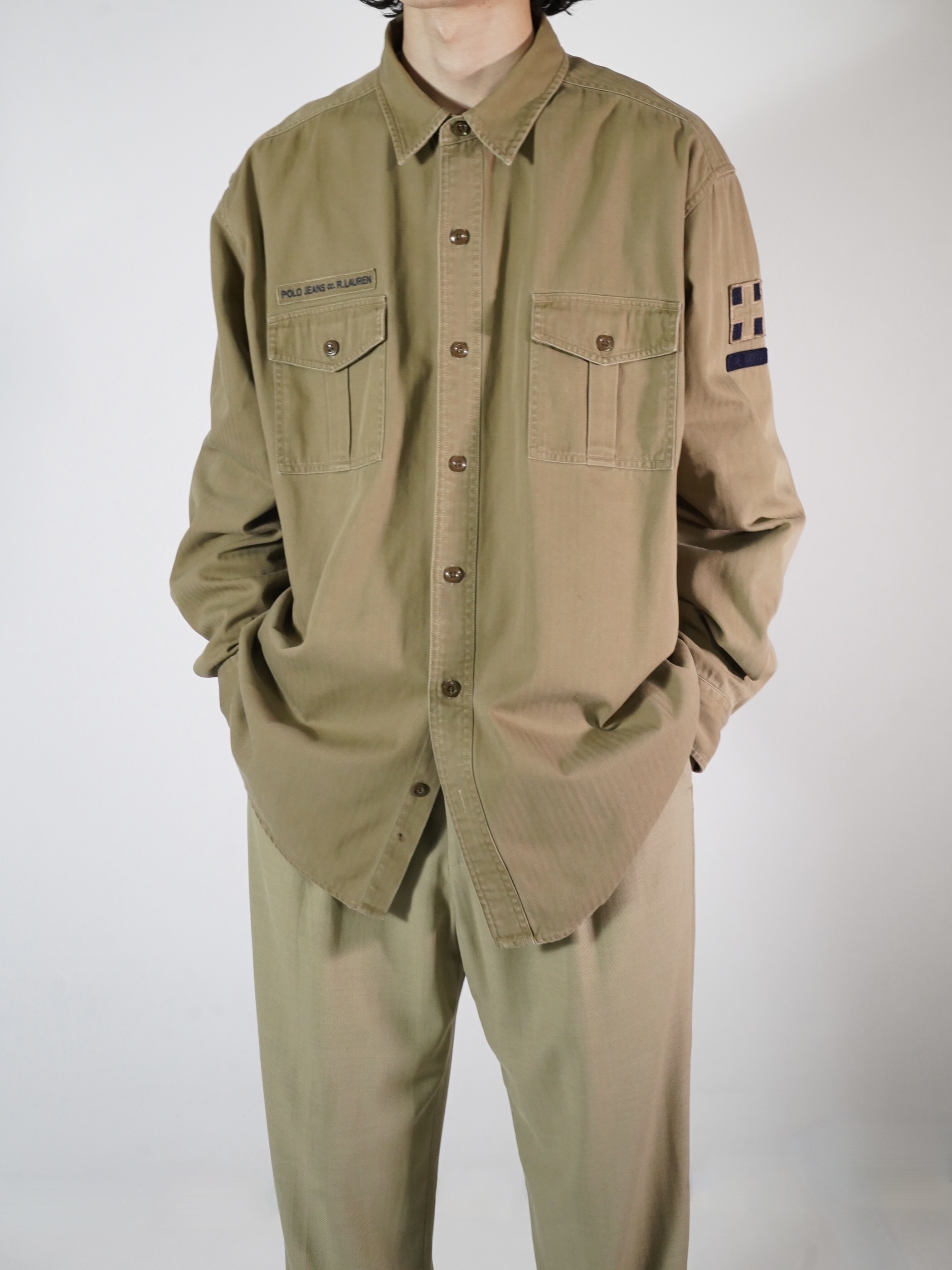 1990's POLO JEANS CO Military Utility shirts