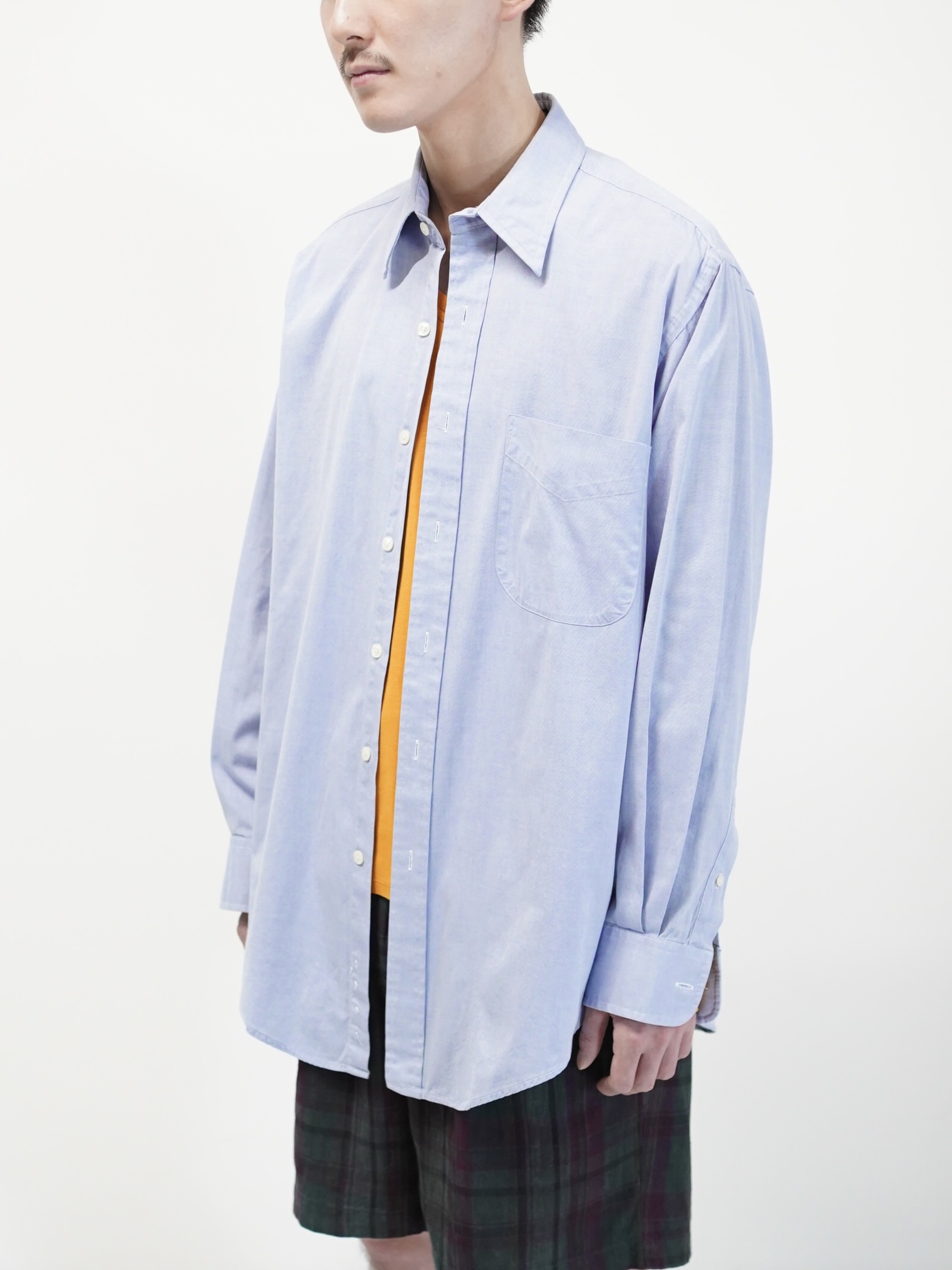 1990's BRITCHES Pinpoint Oxford cotton L/S shirt / Made in Hong Kong