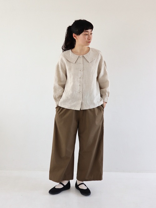 シンプルワイドパンツ２　カーキ
