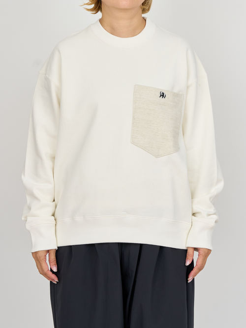 【受注商品】big pocket sweat shirt・WHITE
