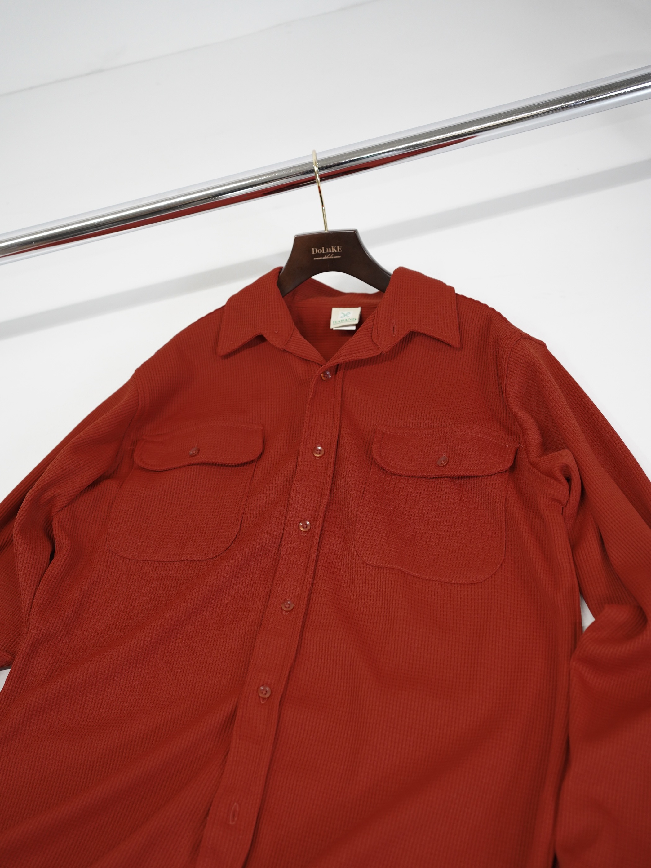 1990's HABAND Poly 100% waffle fabric L/S shirt