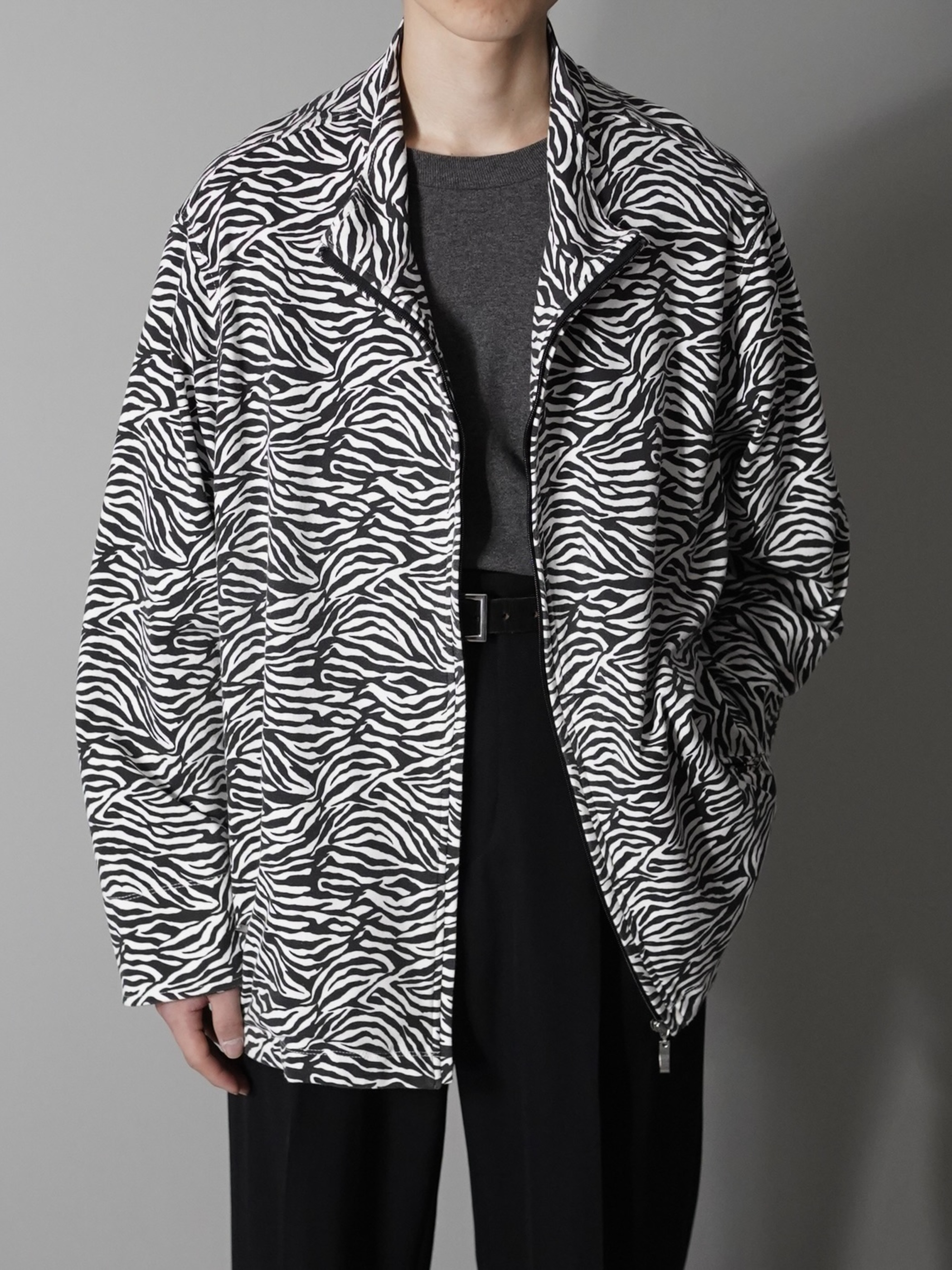 KIM ROGERS Poly cotton spandex zebra pattern jacket