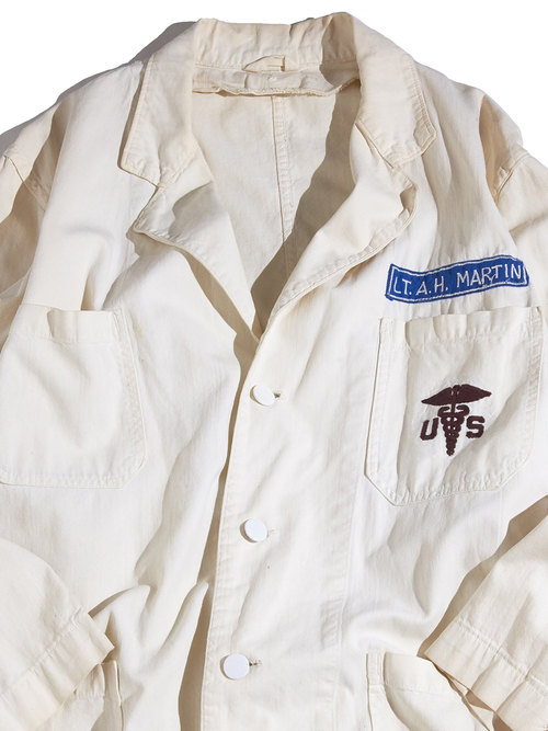 1950s "unknown" cotton shop coat -WHITE- <SALE¥24000→¥19200>