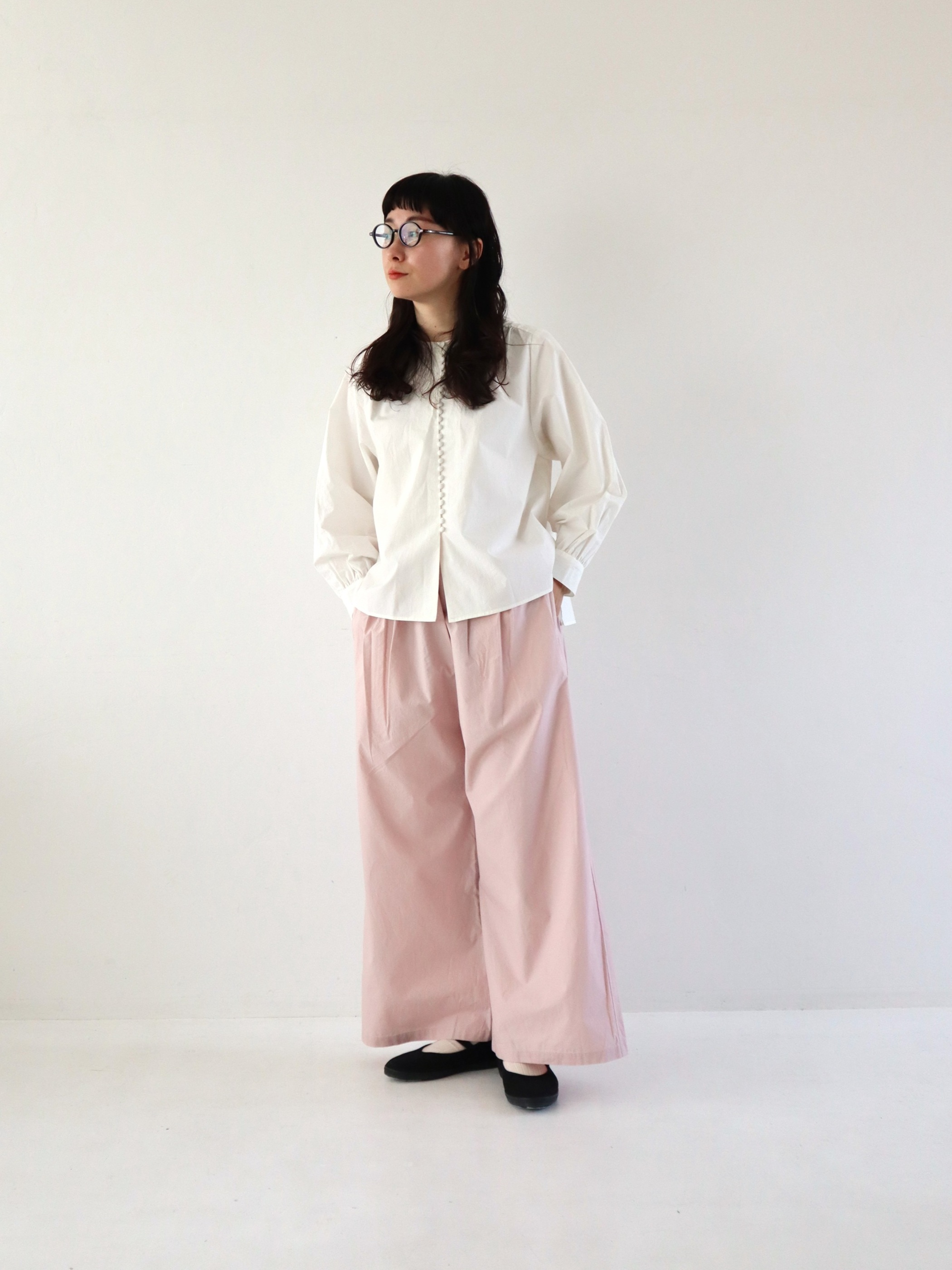 シンプルワイドパンツ２　ピンク